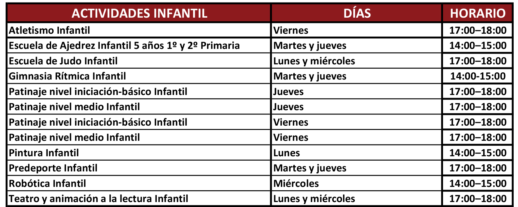 Actividades Extraescolares 2024-2025 para Educación Infantil