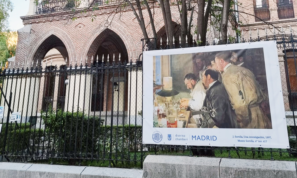 Cartel de Sorolla en el colegio El Porvenir