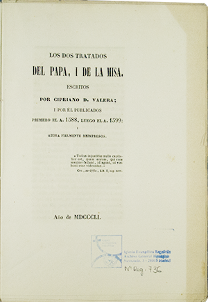 IGLESIA EVANGÉLICA ESPAÑOLA, ARCHIVO GENERAL HISTÓRICO: 736