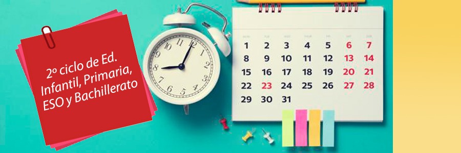 Principales fechas del calendario 23-24 de la concertada (de 3 a 16 años) y del Bachillerato