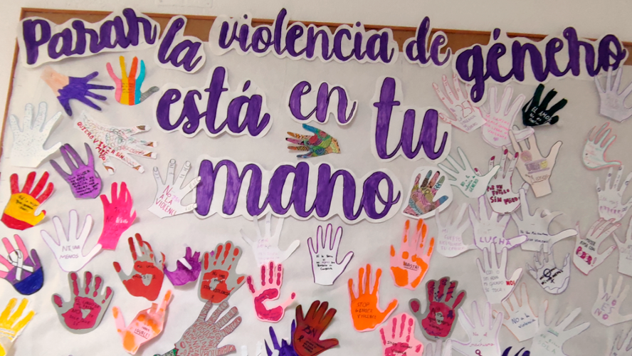 Los murales para conmemorar el 25N de Secundaria y Bachillerato