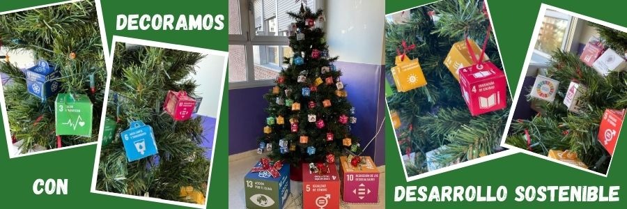 Este año decoramos el árbol de Navidad con desarrollo sostenible.