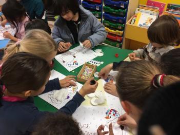 Juntos aprendemos y nos divertimos 4 años B y 5º B de Primaria