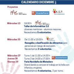 Ya está abierta la inscripción para las actividades de diciembre del proyecto CUIDAR-CRECER-CAMBIAR