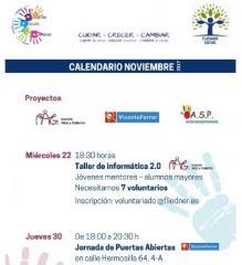 Ya está disponible el calendario de proyectos de voluntariado de noviembre