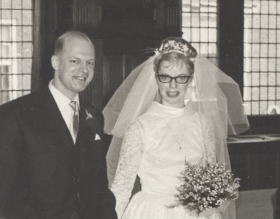 Foto de la boda entre Antonio Voerman y Gea van Haselen (1965)